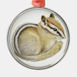 Baby Chipmunk Metal Tree Decoration