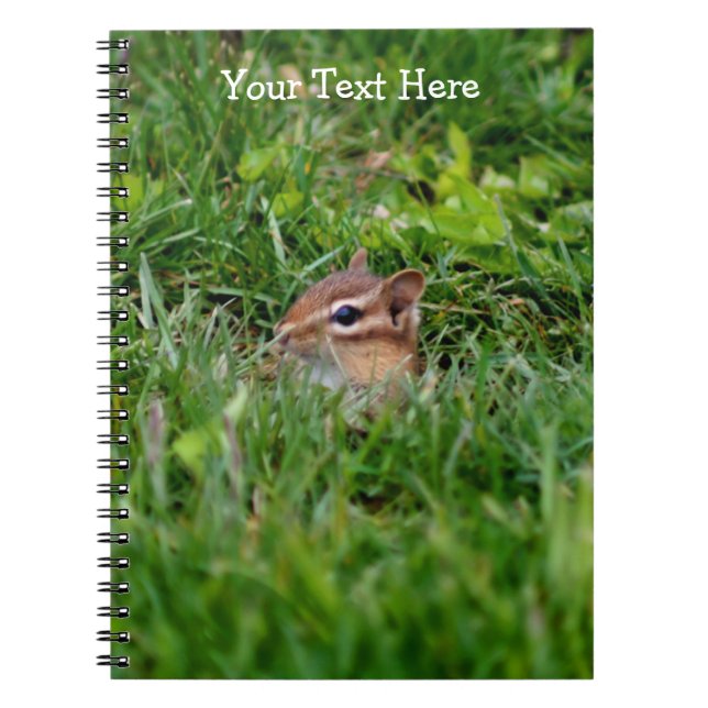 Baby Chipmunk Peeking Nature Art Notebook (Front)