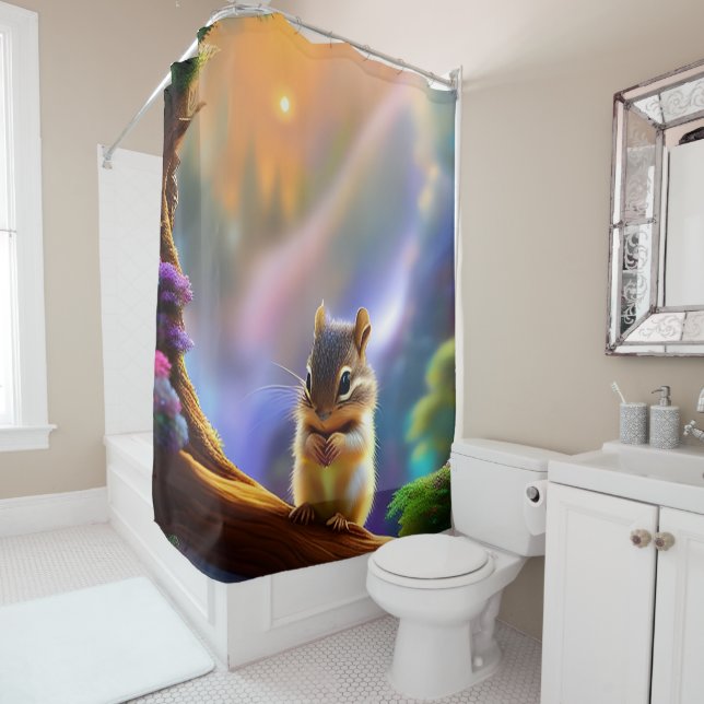 Baby Chipmunk Shower Curtain (In Situ)