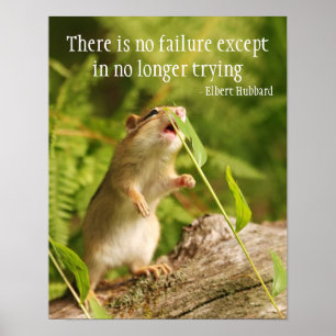Baby Chipmunk Try Quote Poster