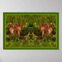 Baby Chipmunks Abstract Animal Art