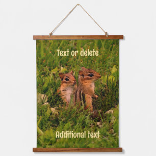 Baby Chipmunks Animal Art Personalised Hanging Tapestry