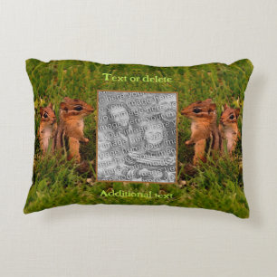 Baby Chipmunks Frame Create Your Own Photo Decorative Cushion