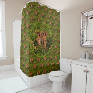 Baby Chipmunks Nature Art Pattern Shower Curtain