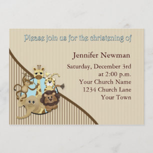 Baby Christening Invitation Safarri