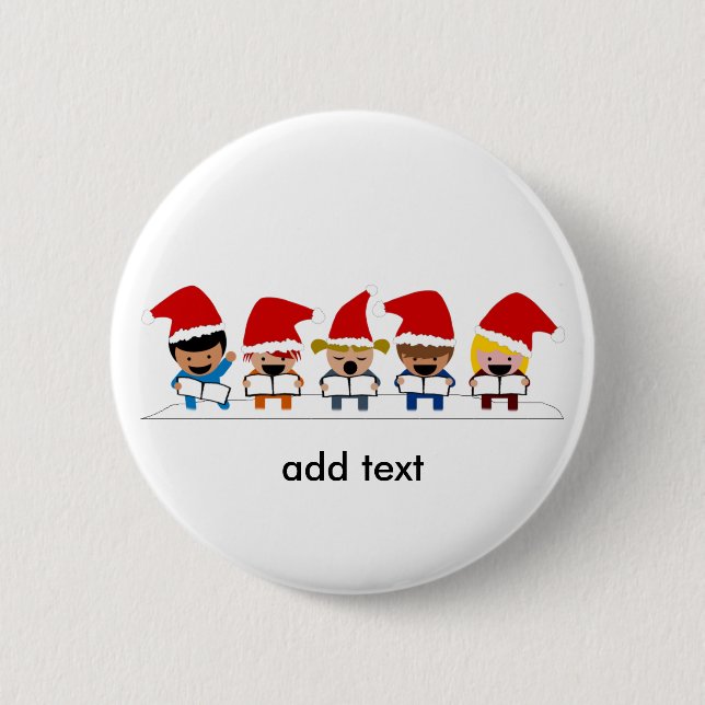 Baby Christmas Carolers 6 Cm Round Badge (Front)