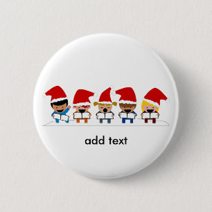 Baby Christmas Carolers 6 Cm Round Badge