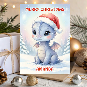 Baby Christmas Dragon Kids Card
