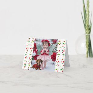 Baby Christmas Fairy with Dachshund Card