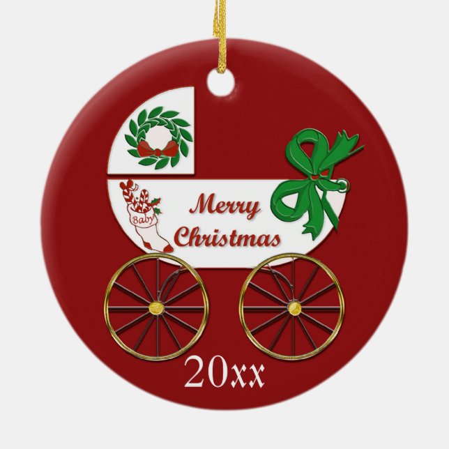 Baby Christmas ornament carriage (Back)