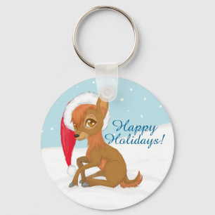 Baby Christmas Reindeer Key Ring