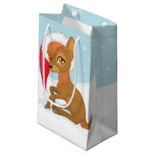 Baby Christmas Reindeer Small Gift Bag