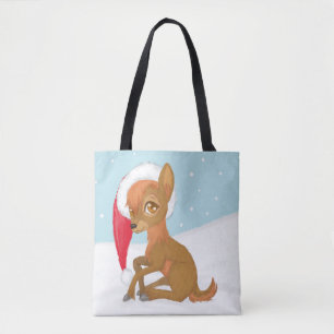 Baby Christmas Reindeer Tote Bag