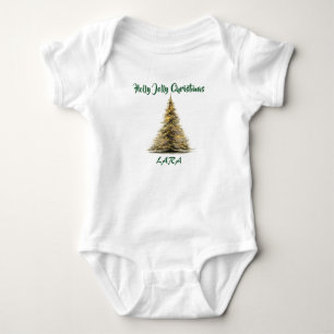 Baby Christmas Tree Bodysuit – Text & Name