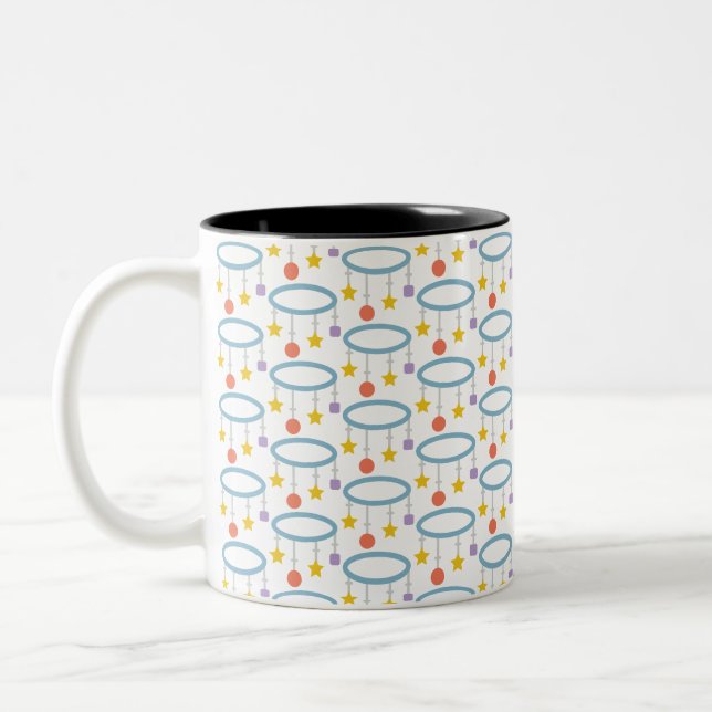 baby circle mobile Two-Tone coffee mug (Left)