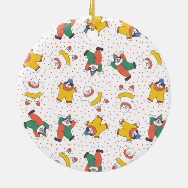Baby Circus Animals Illustration Pattern Ceramic Tree Decoration (Back)