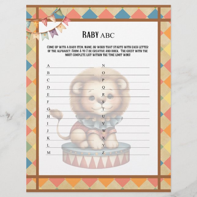 Baby Circus_  Baby ABC Race Game Custom Letterhead (Front)