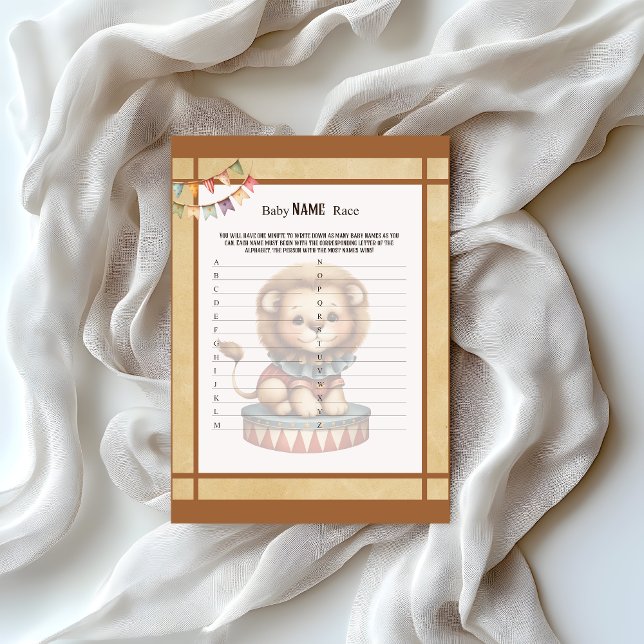Baby Circus_  Baby Name Race Game Custom Letterhead (Creator Uploaded)
