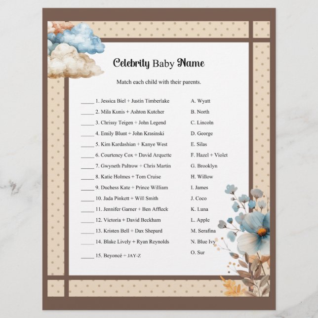 Baby Circus_ Celebrity Baby Game Custom Letterhead (Front)