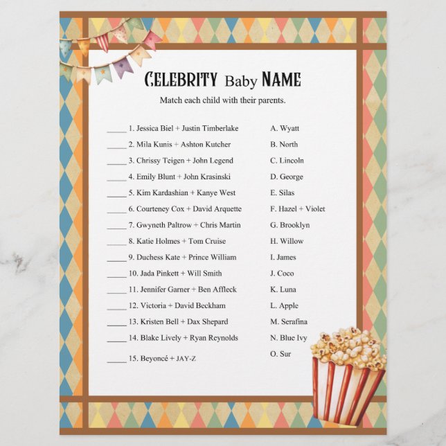 Baby Circus_ Celebrity Baby Game Custom Letterhead (Front)