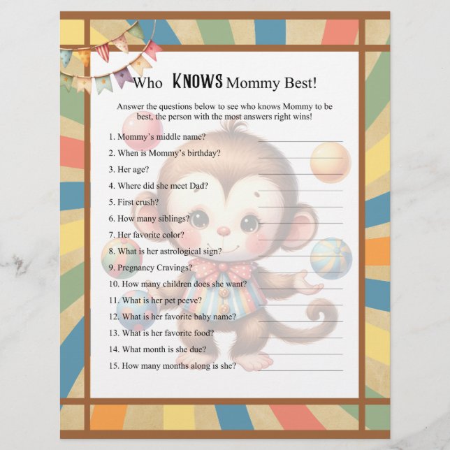 Baby Circus_  Knows Mummy Best Game Custom Letterhead (Front)