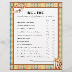 Baby Circus_ Over or Under Baby Shower game Custom Letterhead