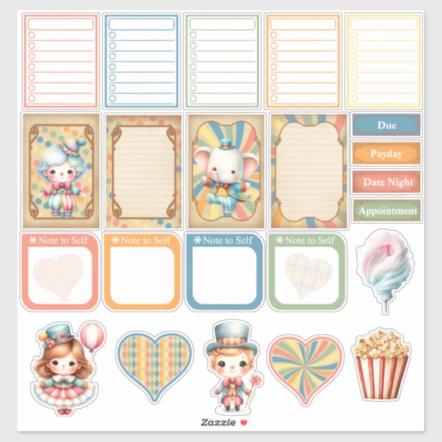 Baby Circus Planner Sticker (Sheet)