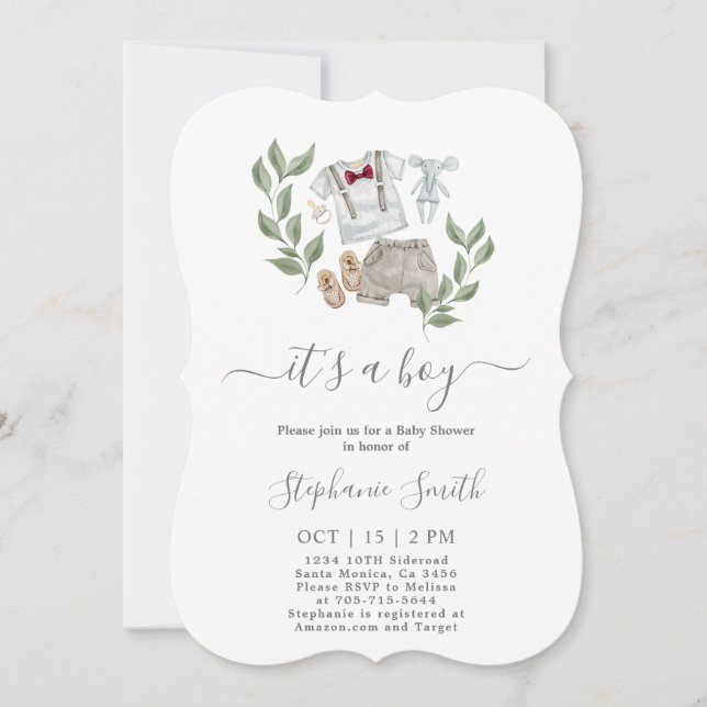 Baby Clothes Baby Shower Boy invitation (Front)