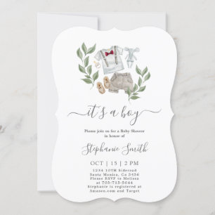 Baby Clothes Baby Shower Boy invitation