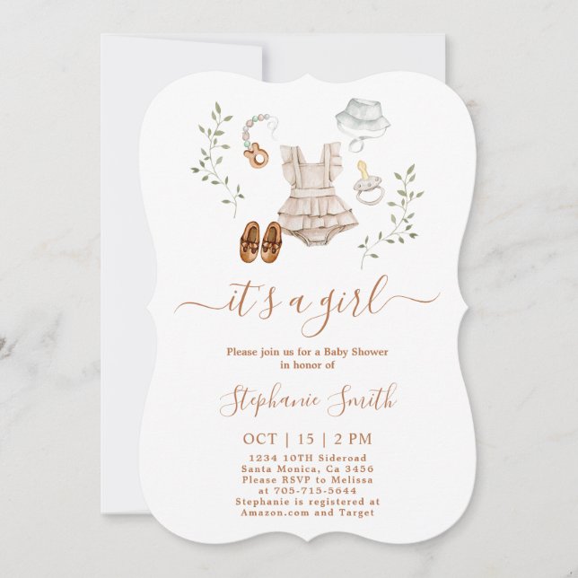 Baby Clothes Baby Shower Girl invitation (Front)