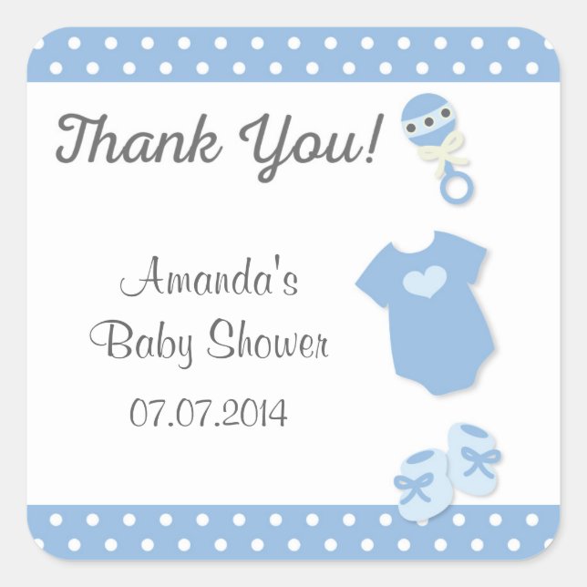 Baby Clothes Baby Shower Thank You Stickers (Front)