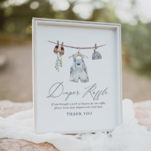 Baby Clothes Boy Baby Shower Diaper Raffle Sign