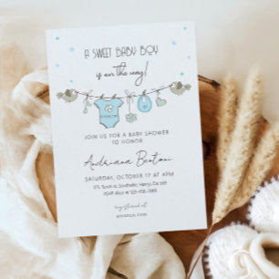 Baby Clothes Boy Baby Shower Invitation