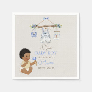 Baby Clothes Boy Baby Shower Ivory Blue Napkin