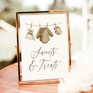 Baby Clothes Boy Baby Shower Sweets and Treats Poster