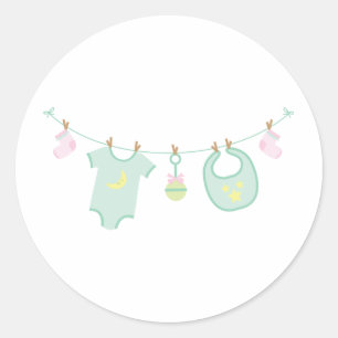 Baby Clothes Classic Round Sticker