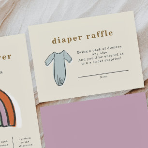Baby Clothes Diaper Raffle Baby Shower Enclosure Card