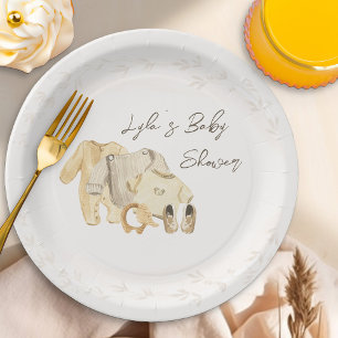 Baby Clothes Gender Neutral Baby Shower Paper Plate