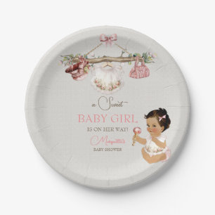 Baby Clothes Girl Baby Shower Ivory Pink Paper Plate