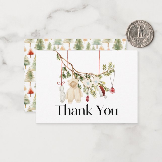 Baby Clothes Laundry Baby Shower Thank You Card (Front/Back In Situ)
