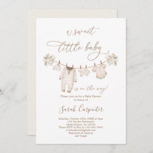 Baby Clothes Neutral Baby Shower Invitation