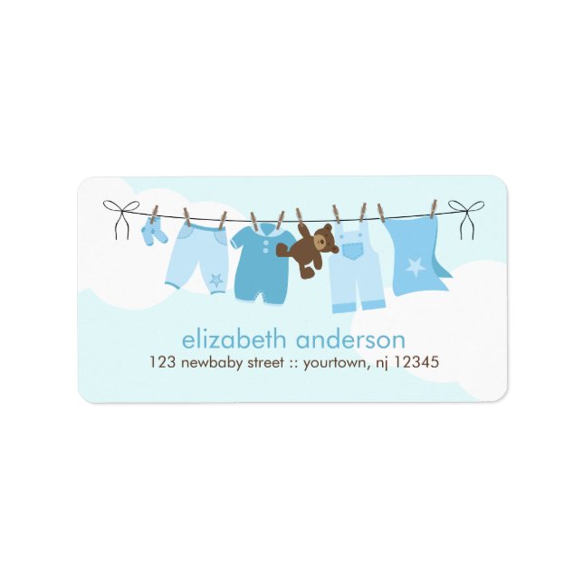 Baby Clothesline {blue} Label (Front)