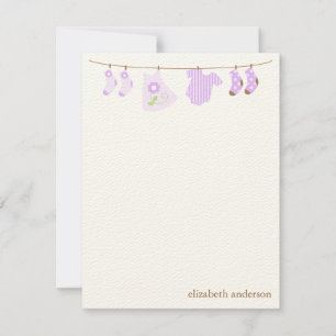 Baby Clothesline Custom Flat Thank You Notes