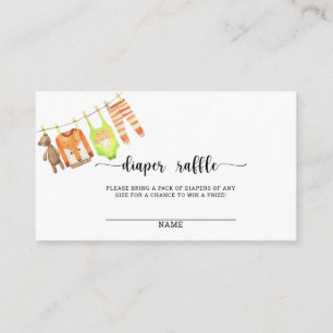 Baby clothesline diaper raffle ticket enclosure card