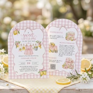 Baby Clothesline Lemon Baby Shower Invitation