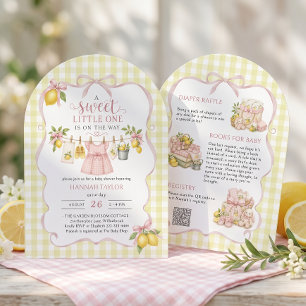 Baby Clothesline Lemon Baby Shower Invitation