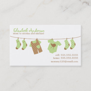 Baby Clothesline Mummy Calling Cards