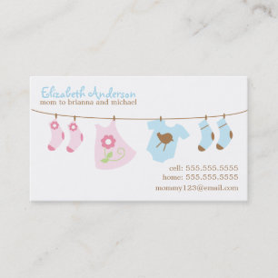 Baby Clothesline Mummy Calling Cards