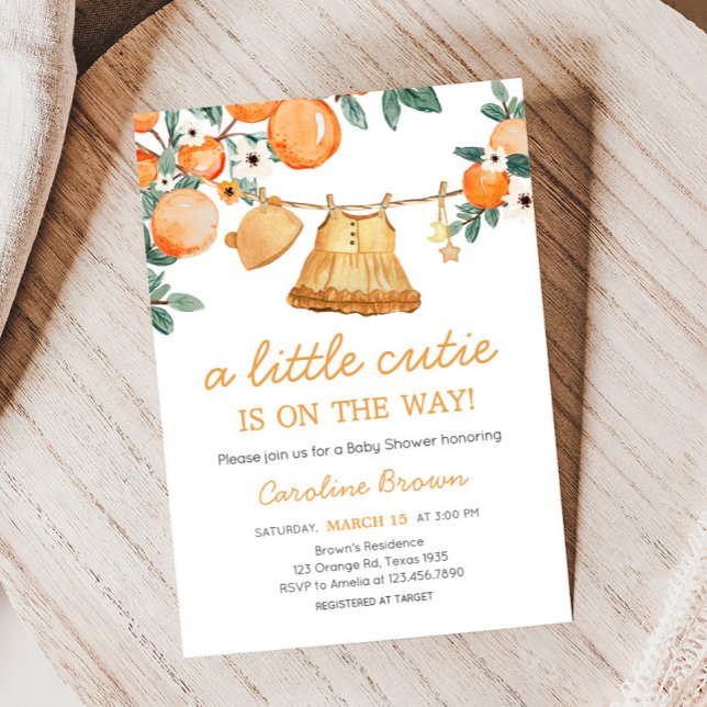 Baby Clothesline Orange Fruit Baby Shower Invitation (Baby Clothesline Baby Shower Invitation
)