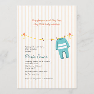 Baby Clothesline Shower Invitation
